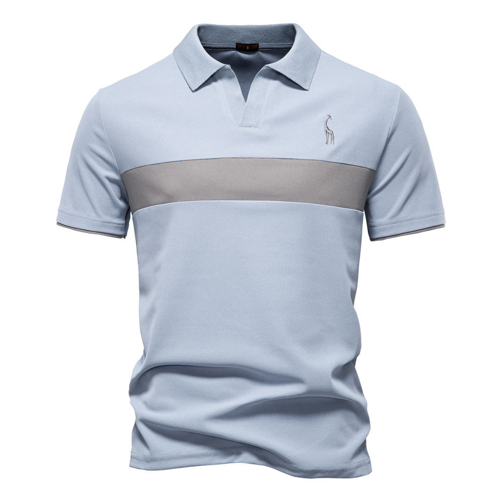 Deer Embroidered POLO – Herr T-shirt med Kort Ärm