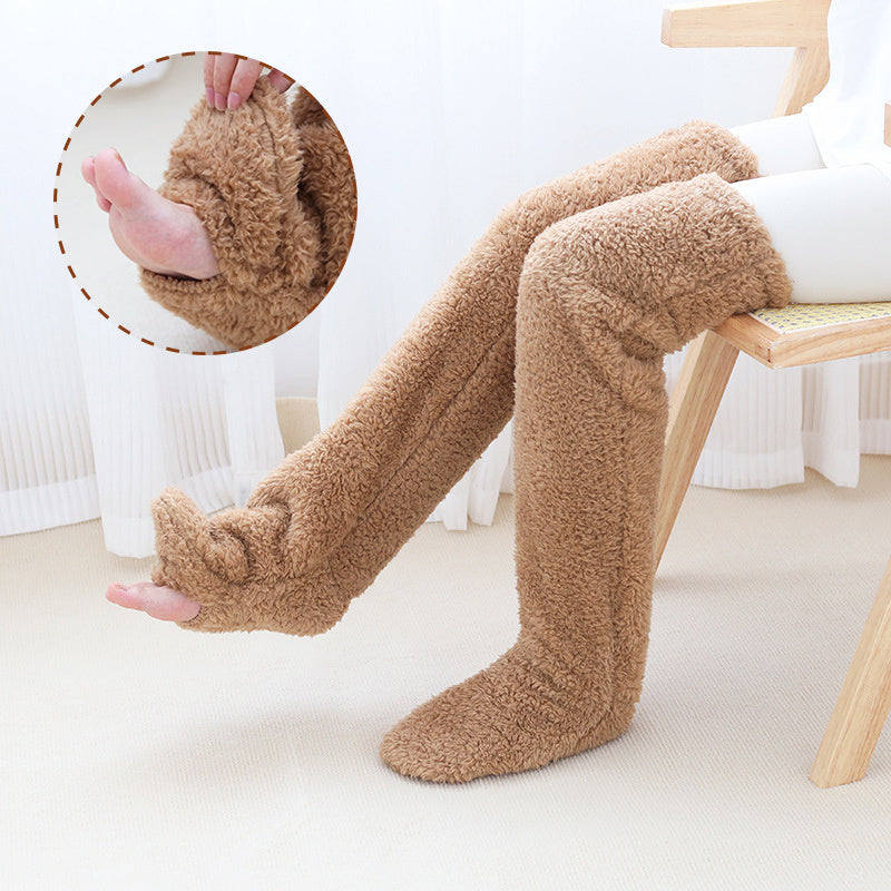 Over Knee High Fuzzy Long Socks – Vintervarma och Mysiga Strumpor