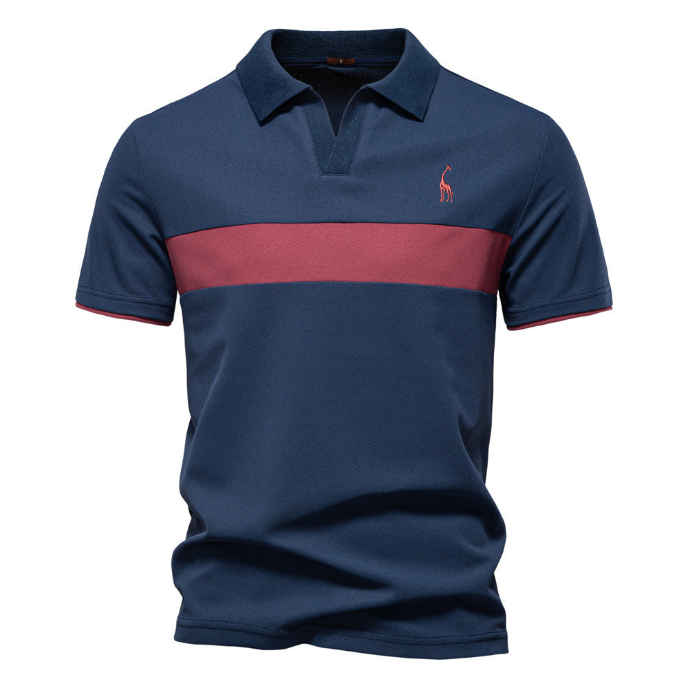 Deer Embroidered POLO – Herr T-shirt med Kort Ärm