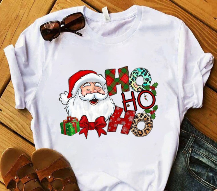 Julinspirerad T-shirt med 3D-tryck – Kort Ärm