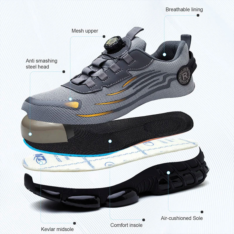 Men's Fashion Lazybones Lace-free Protective Shoes