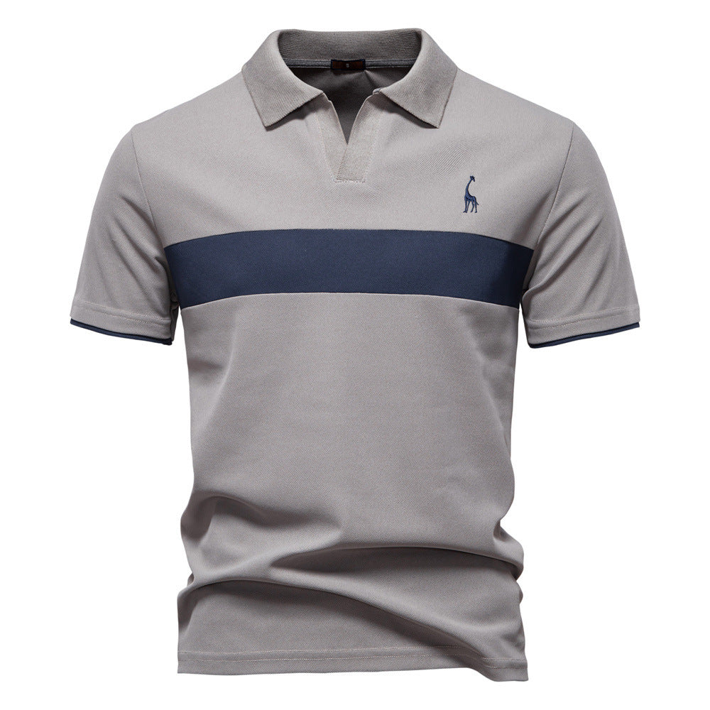 Deer Embroidered POLO – Herr T-shirt med Kort Ärm