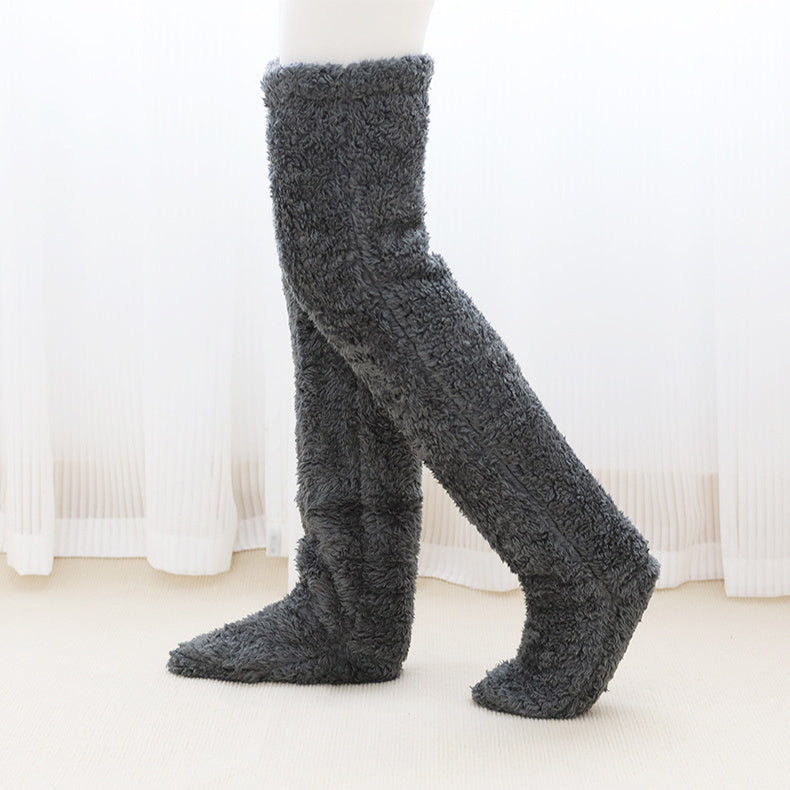 Over Knee High Fuzzy Long Socks – Vintervarma och Mysiga Strumpor