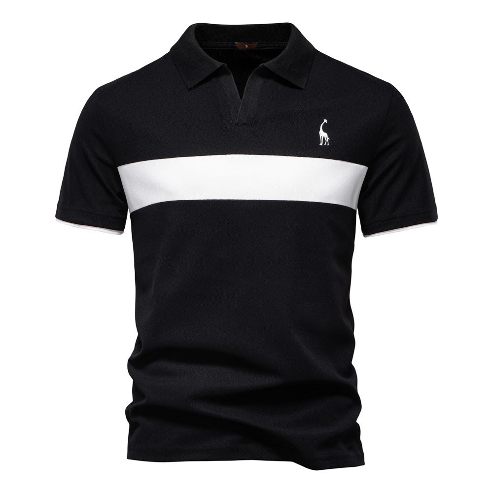 Deer Embroidered POLO – Herr T-shirt med Kort Ärm